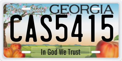 GA license plate CAS5415