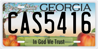 GA license plate CAS5416