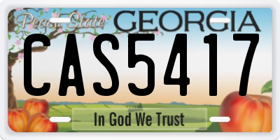 GA license plate CAS5417