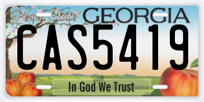 GA license plate CAS5419