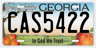 GA license plate CAS5422