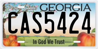 GA license plate CAS5424