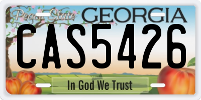 GA license plate CAS5426