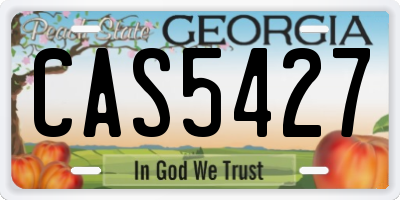 GA license plate CAS5427