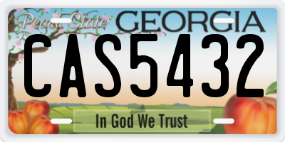 GA license plate CAS5432