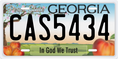 GA license plate CAS5434