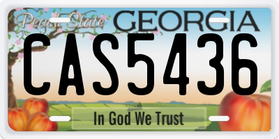GA license plate CAS5436
