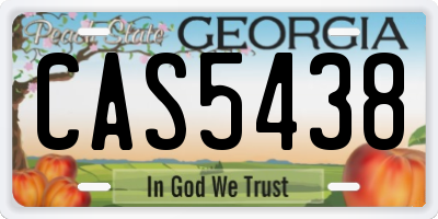 GA license plate CAS5438