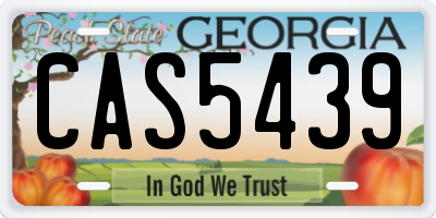 GA license plate CAS5439