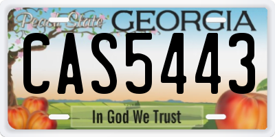 GA license plate CAS5443