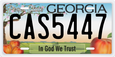 GA license plate CAS5447
