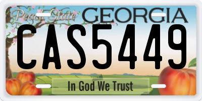 GA license plate CAS5449