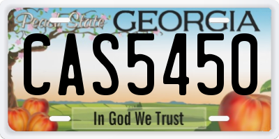 GA license plate CAS5450