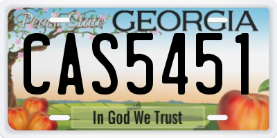 GA license plate CAS5451