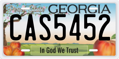 GA license plate CAS5452