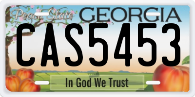 GA license plate CAS5453