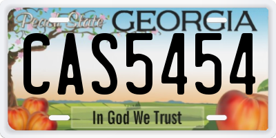 GA license plate CAS5454