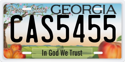GA license plate CAS5455