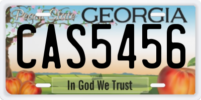 GA license plate CAS5456