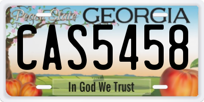 GA license plate CAS5458