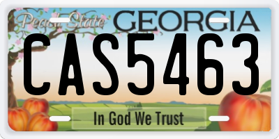 GA license plate CAS5463