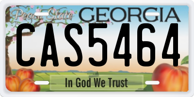 GA license plate CAS5464