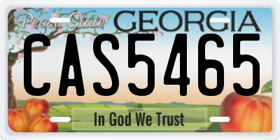 GA license plate CAS5465