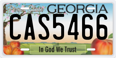 GA license plate CAS5466