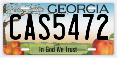 GA license plate CAS5472