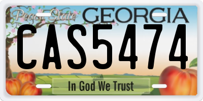 GA license plate CAS5474
