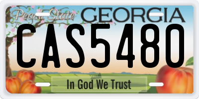 GA license plate CAS5480