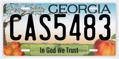 GA license plate CAS5483