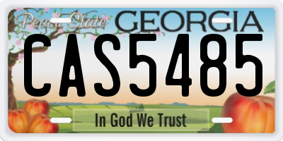 GA license plate CAS5485