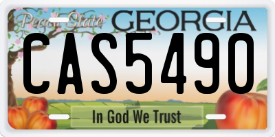 GA license plate CAS5490