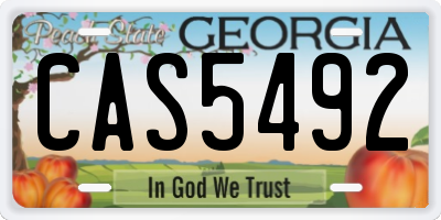 GA license plate CAS5492