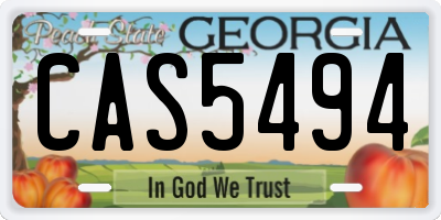 GA license plate CAS5494