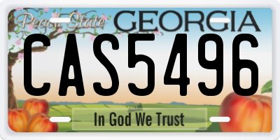 GA license plate CAS5496