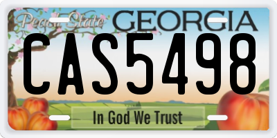 GA license plate CAS5498