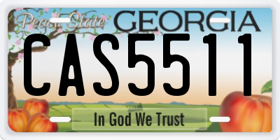 GA license plate CAS5511