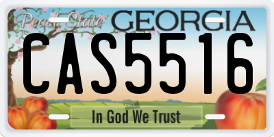 GA license plate CAS5516