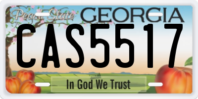 GA license plate CAS5517