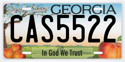 GA license plate CAS5522