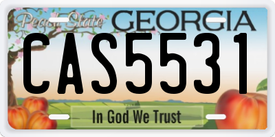 GA license plate CAS5531