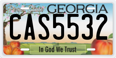 GA license plate CAS5532