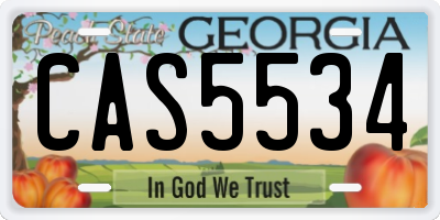 GA license plate CAS5534
