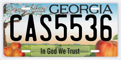 GA license plate CAS5536