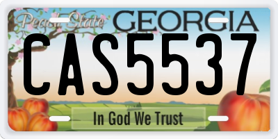 GA license plate CAS5537