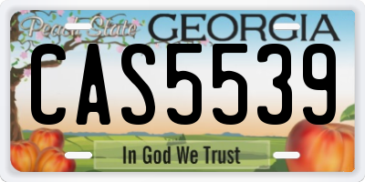 GA license plate CAS5539