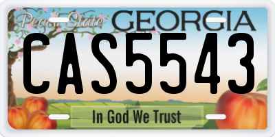 GA license plate CAS5543