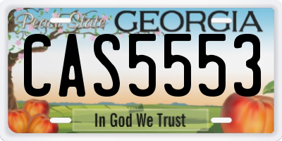 GA license plate CAS5553